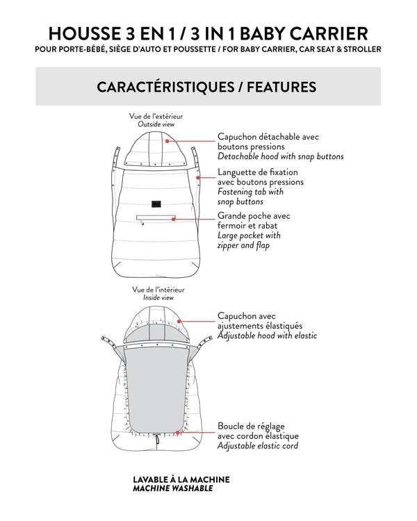 3-In-1 Multifunction Cover For Car Seat, Stroller, And Baby Carrier In Chanterelle - H10A403_182