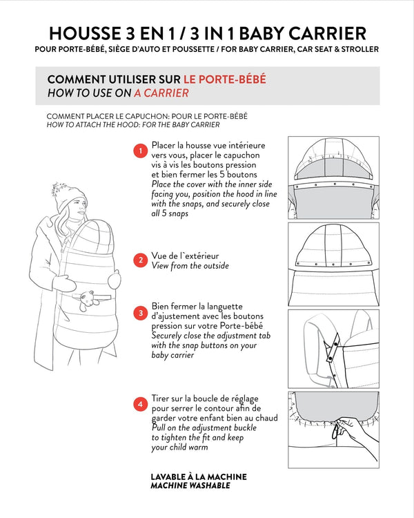 3-In-1 Multifunction Cover For Car Seat, Stroller, And Baby Carrier In Chanterelle - H10A403_182