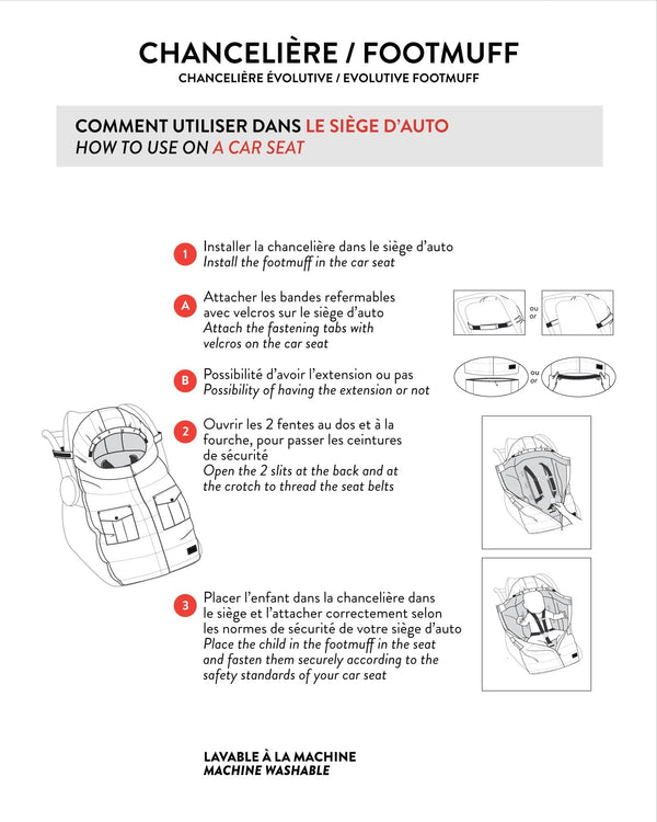 Evolutive Baby Footmuff Textured Gray For Car Seats & Strollers Snowsuits Deux par Deux