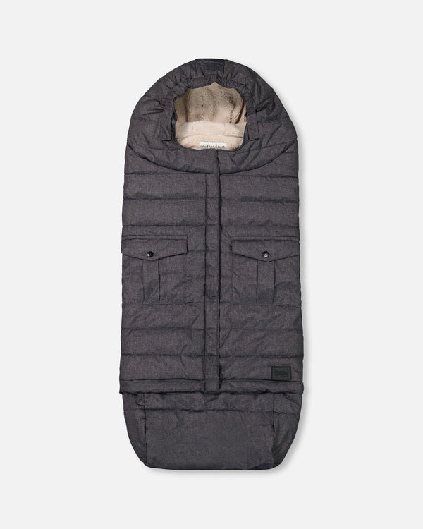 Evolutive Baby Footmuff Textured Gray Snowsuits Deux par Deux