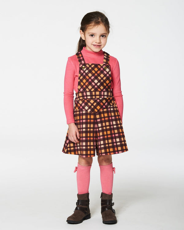 Milano Shortall Plaid Magenta And Brown Pants & Shorts Deux par Deux