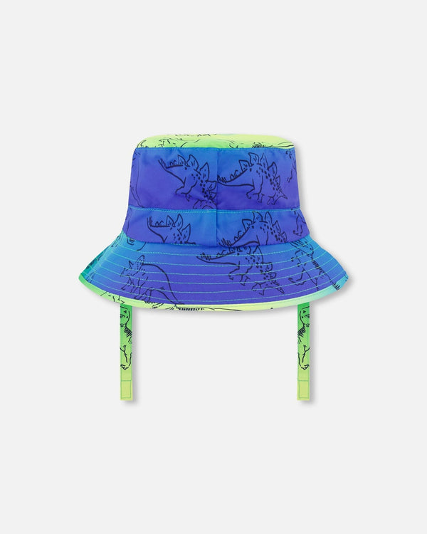 Printed Beach Hat Vibrant Blue And Green Dino - G30NBC_000