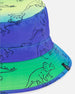 Printed Beach Hat Vibrant Blue And Green Dino - G30NBC_000