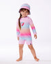 Long Sleeve One-Piece Rashguard Pink, Orange, And Turquoise - G30NG50_000