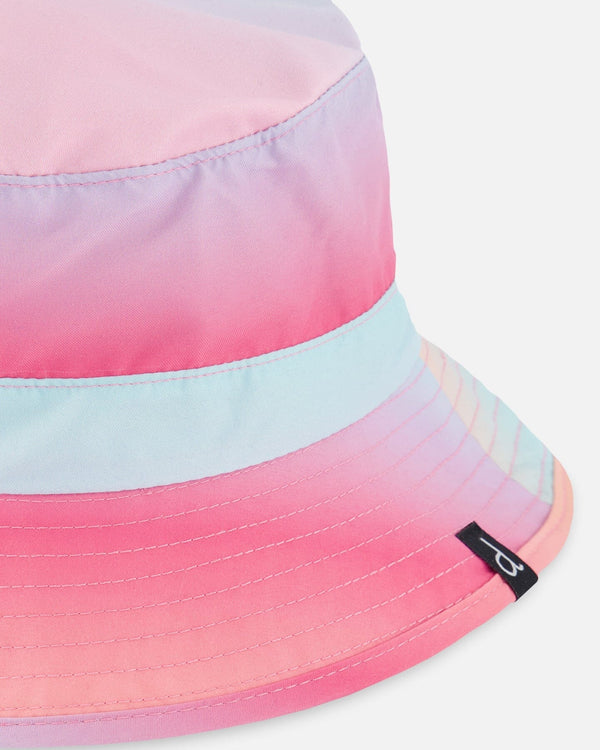 Printed Beach Sun Hat Pink, Orange, And Turquoise - G30NGC_000