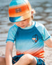 Printed Cap Navy Blue, Turquoise, And Orange - G30VBC_000