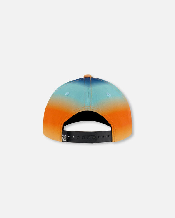 Printed Cap Navy Blue, Turquoise, And Orange - G30VBC_000