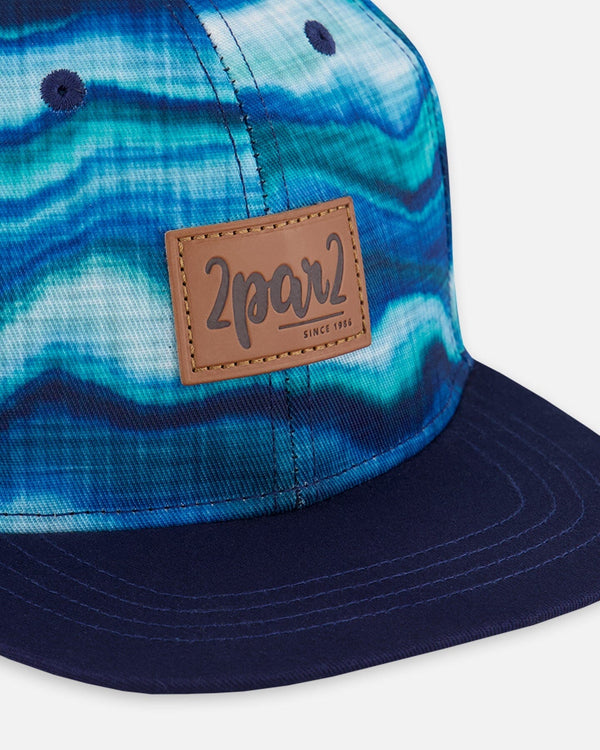 Printed Cap Blue Wave And Black - G30VBC_042