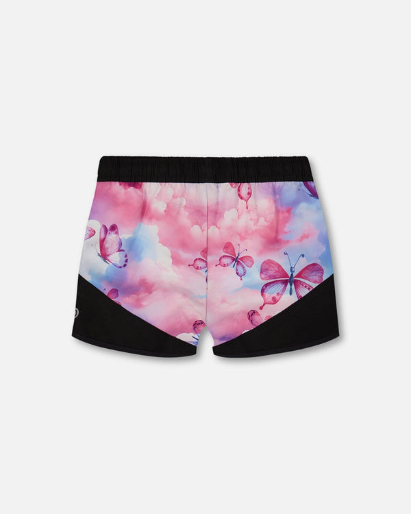 Printed Athletic Short Pink, Blue And Butterflies - G30XG26_009