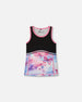 Colorblock Athletic Tank Top Black With Butterflies Printed - G30XG72_009