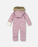 One-Piece Baby Snug Snowsuit Designed For Car Seat Purple Bear Print - H10B701_003