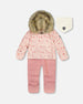 One-Piece Baby Snug Snowsuit Designed For Car Seat Pink Mini Flowers - H10B701_005