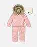 One-Piece Baby Snug Snowsuit Designed For Car Seat Pink - H10B701_637