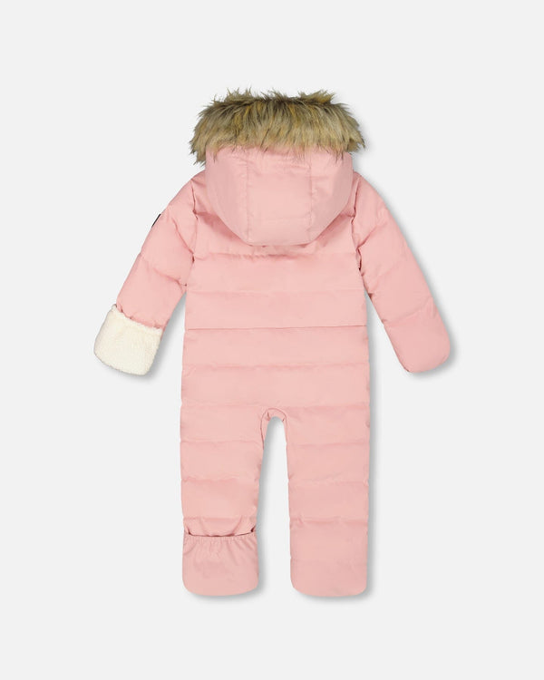 One-Piece Baby Snug Snowsuit Designed For Car Seat Pink - H10B701_637