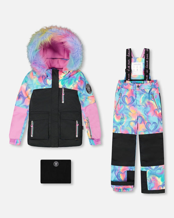 Two-Piece Play Snowsuit Rainbow Heart Print - H10EG87_017