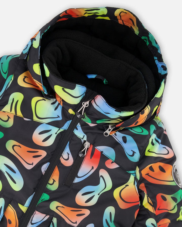 Two-Piece Play Snowsuit With Allover Print Jacket Smiley Face - H10PB41_999