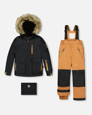 Two-Piece Play Snowsuit With Contrast Jacket Brown Sugar - H10PB42_967