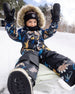 One-Piece Play Snowsuit Black Dinosaur Print - H10PB74_026