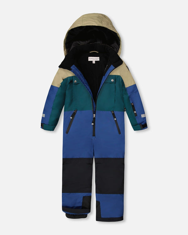 One-Piece Teknik Snowsuit Colorblocked Navy Blue - H10TB76_980