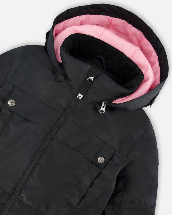 One-Piece Teknik Snowsuit Black With Pink - H10TG73_999