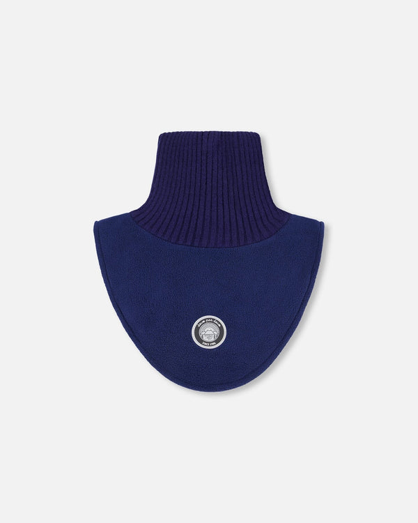 Polar Fleece And Knit Neckwarmer Navy Blue - H10XCOL_479