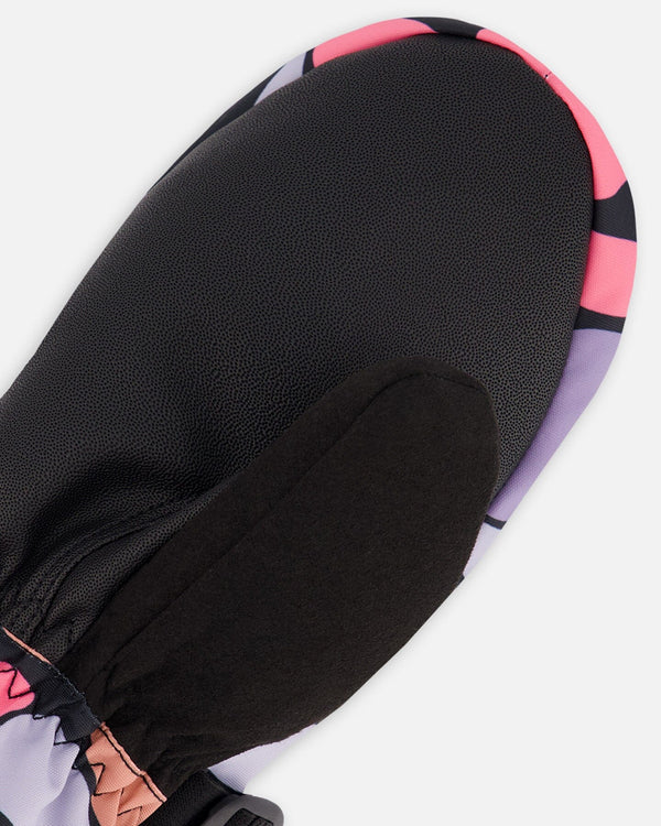 Winter Mittens Teknik Black Retro Flower Print - H10XM203_013