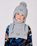 Lined Winter Hat With Pompom Heather Gray - H10XT1_194