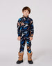 Two-Piece Thermal Underwear Seat Black Dinosaur Print - H10Y600_026