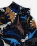 Two-Piece Thermal Underwear Seat Black Dinosaur Print - H10Y600_026