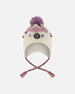 Lined Peruvian Knit Pompom Hat Off-White And Lilac - H10Z17_000