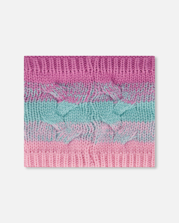 Lined Knit Neckwarmer Pink, Orange And Turquoise - H10Z28_000