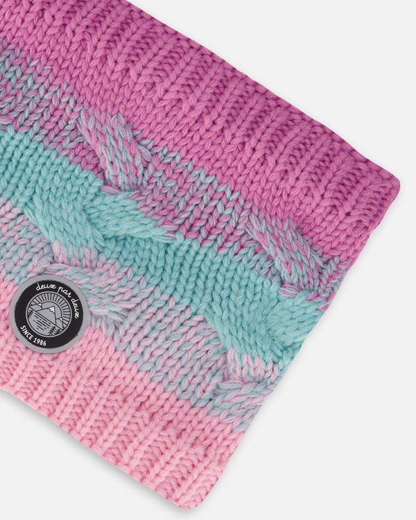 Lined Knit Neckwarmer Pink, Orange And Turquoise - H10Z28_000