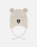Lined Baby Winter Knit Hat With Ear Flaps Off-White - H10ZA03_165