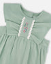 Organic Cotton Bodysuit And Sleeveless Overalls Set Jade Green - H20A12_325