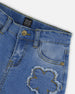 Wide Leg Stretch Light Blue Denim Jeans With Flower Stitching - H20G20_125