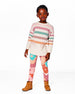 Organic Cotton Jersey Leggings With Coral Flowers - H20G62_058