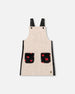 Glittering French Terry Overall Dress Beige And Black - H20H40_000
