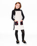 Glittering French Terry Overall Dress Beige And Black - H20H40_000