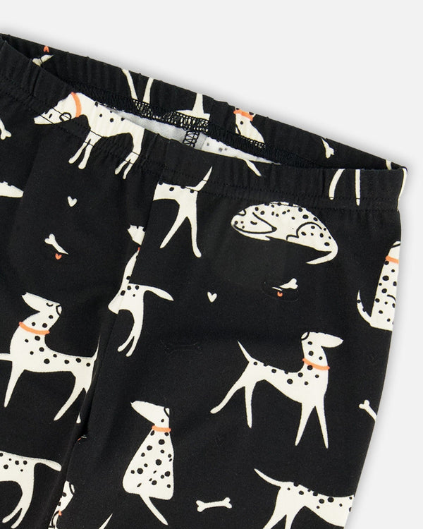 Printed Jersey Leggings Black With Dalmatians - H20H60_075