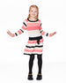 Striped Knit Dress Beige Black And Pink - H20HT85_000
