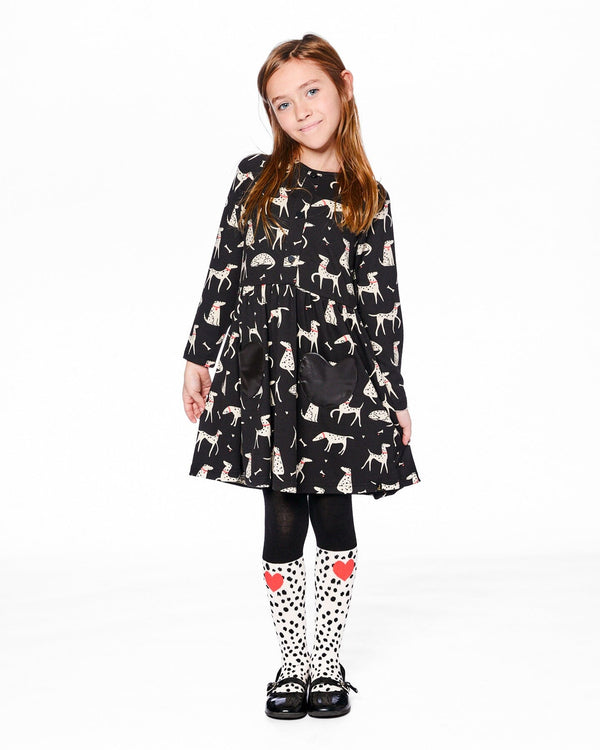 Knit Tights Black With Dalmatian Pattern - H20HT_999