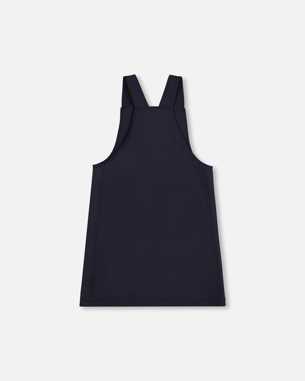 Milano Jumper Dress Navy Blue With Buckle Detail - H20I40_484