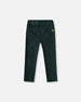 Stretch Velour Rib Treggings Dark Green - H20J20_548