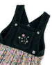 Bi-Material Overall Dress Green With Flower Print - H20J40_074