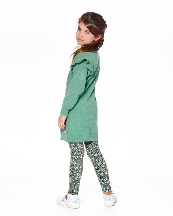 Leggings Green With Flower Print - H20J60_073