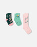 3-Pack Knit Socks Pink And Green - H20JS_000