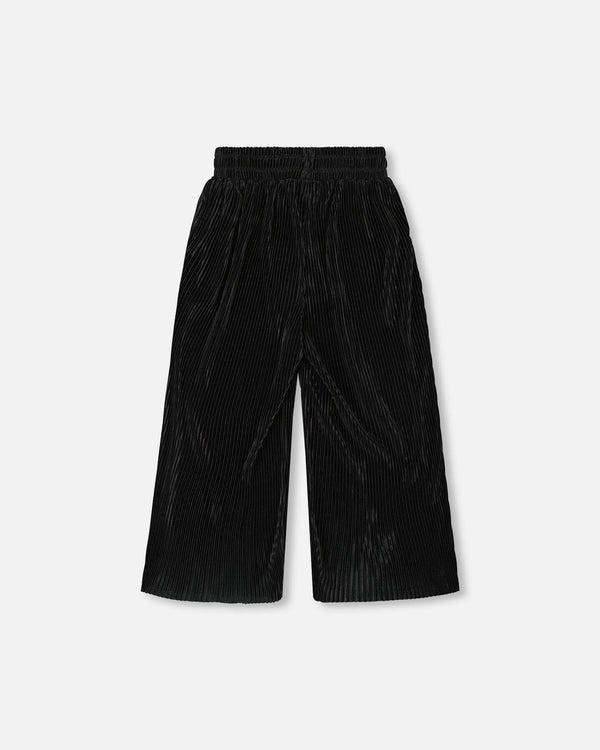 Wide Leg Pleated Pants Black - H20LG20_999