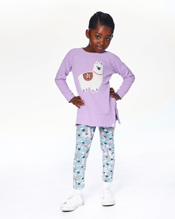 Super Soft Brushed Jersey Tunic Purple With Lama - H20M76_593