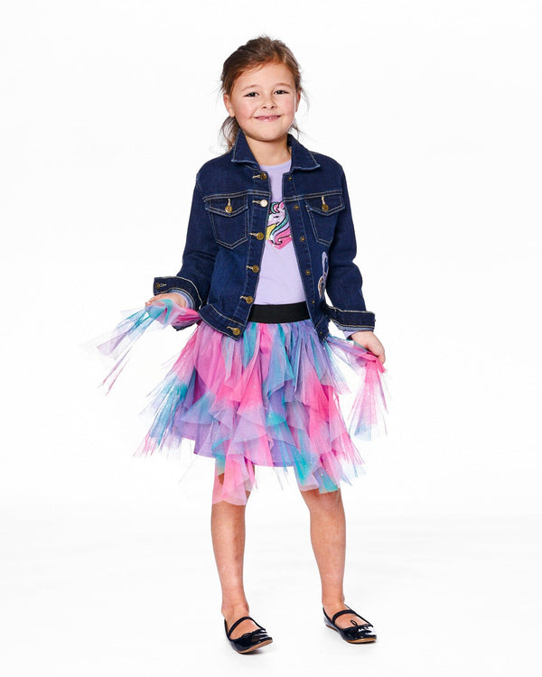 Multi Layer Mesh Skirt Multicolor - H20N81_000