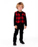 T-Shirt With Plaid Vest Red And Black - H20OB66_085